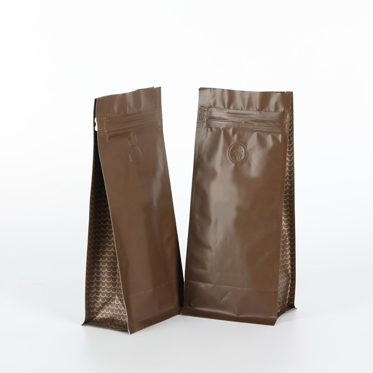 Wholesale reusable 12oz matt black kraft tin tie packaging coffee bag with valve