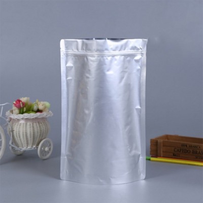 Customized logo resealable zip lock plastic silver mylar aluminum foil seal bag